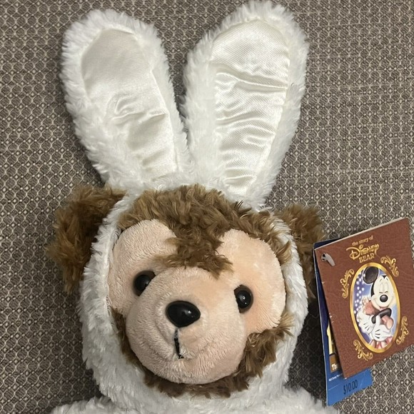 Disney Parks Hidden Mickey Pre-Duffy 13" White Plush Bear Easter Holiday 2003 - Picture 3 of 7